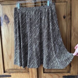 Liz & Co. A-Line Skirt Brown and Beige  - Size Large